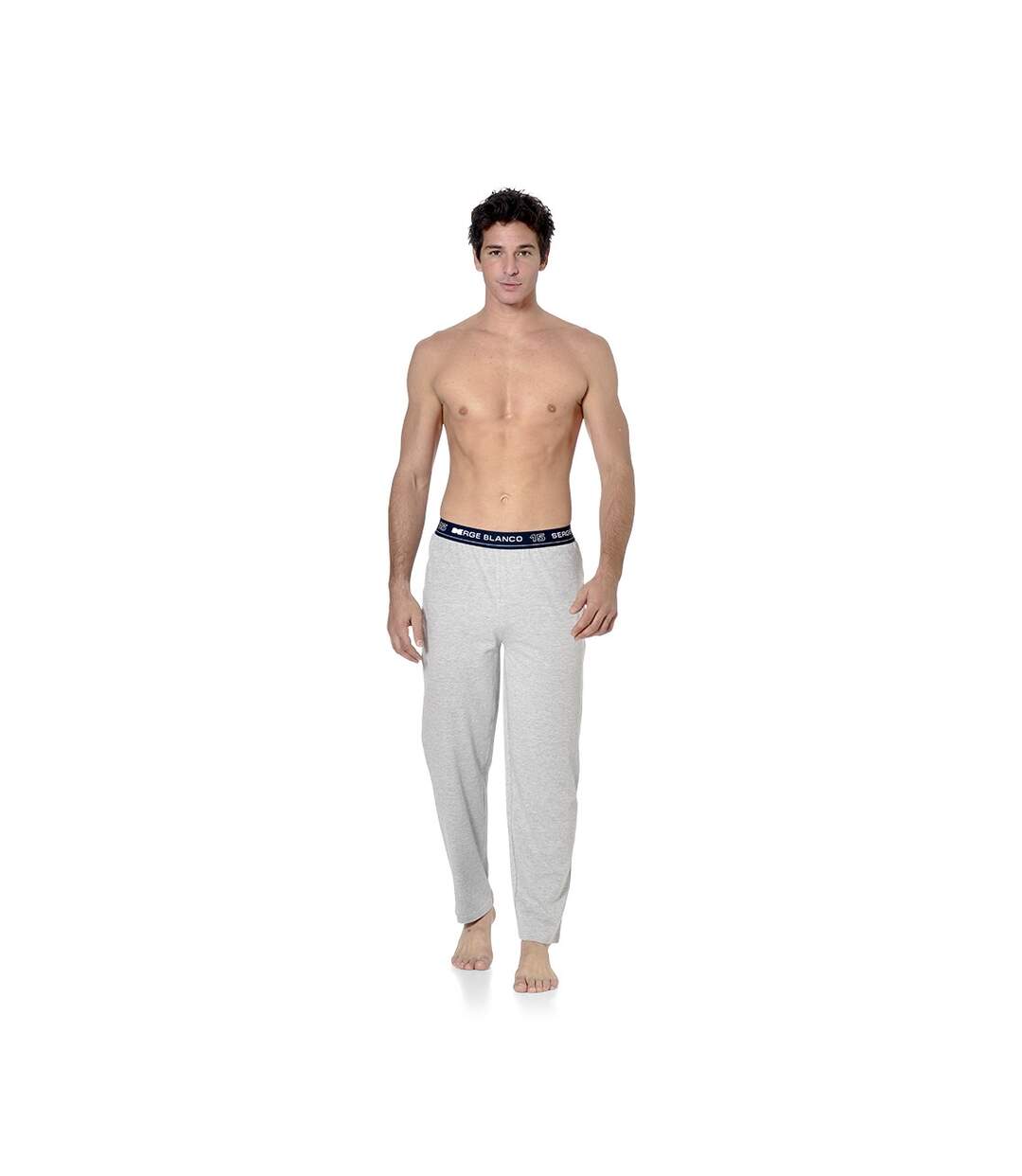 SERGE BLANCO Pyjama Homme Long Coton, Vêtements de Nuit Homme, Ensemble Doux et Confortable