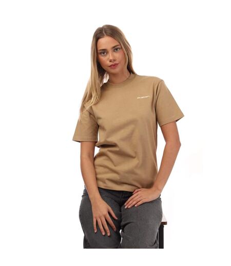 Womens/ladies For All T-shirt Brown Off White