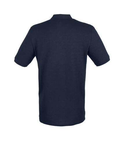 Henbury Mens Modern Fit Cotton Pique Polo Shirt (Navy)