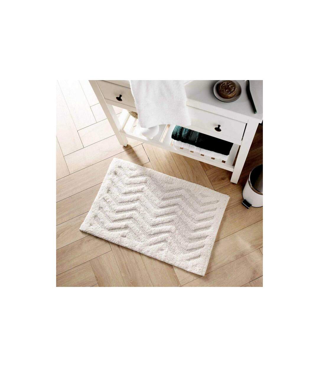 Tapis de Bain Jacquard Angelis 50x80cm Blanc-5