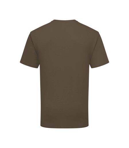 Mens iconic 195 ringspun premium tshirt truffle brown Fruit of the Loom