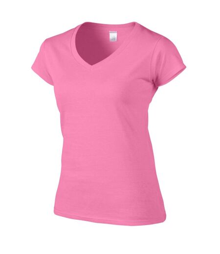 Gildan Womens/Ladies Soft Style V Neck T-Shirt (Azalea) - UTPC6324