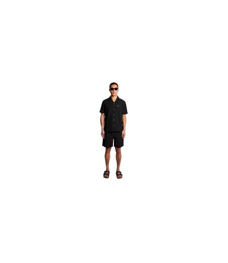 Mens Patterned Short-sleeved Shirt Black Lyle & Scott