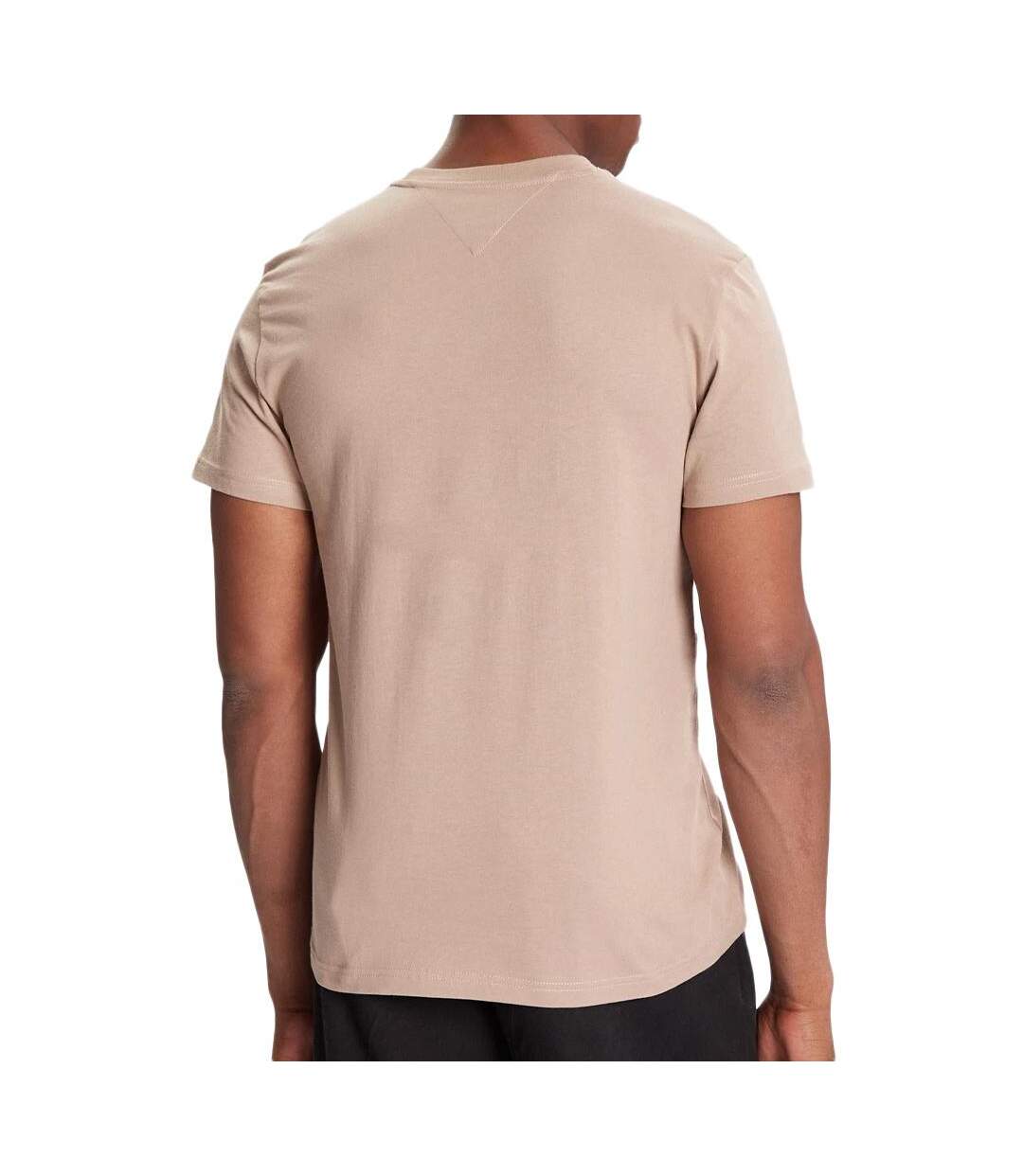 T-shirt marron homme tommy hilfiger flag-2