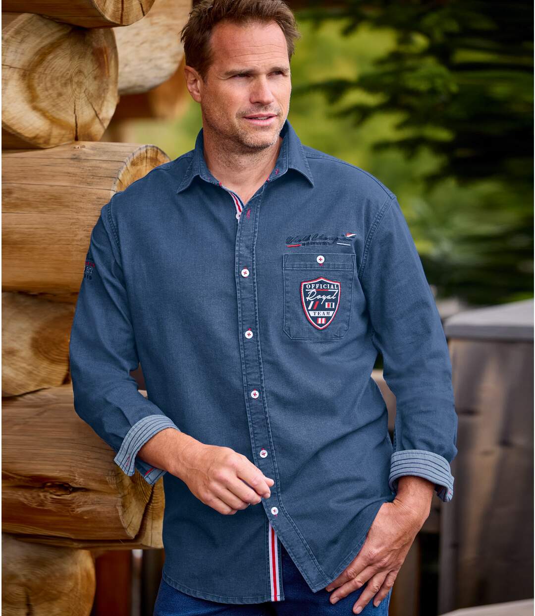 Chemise en Denim Stretch Mythic Team