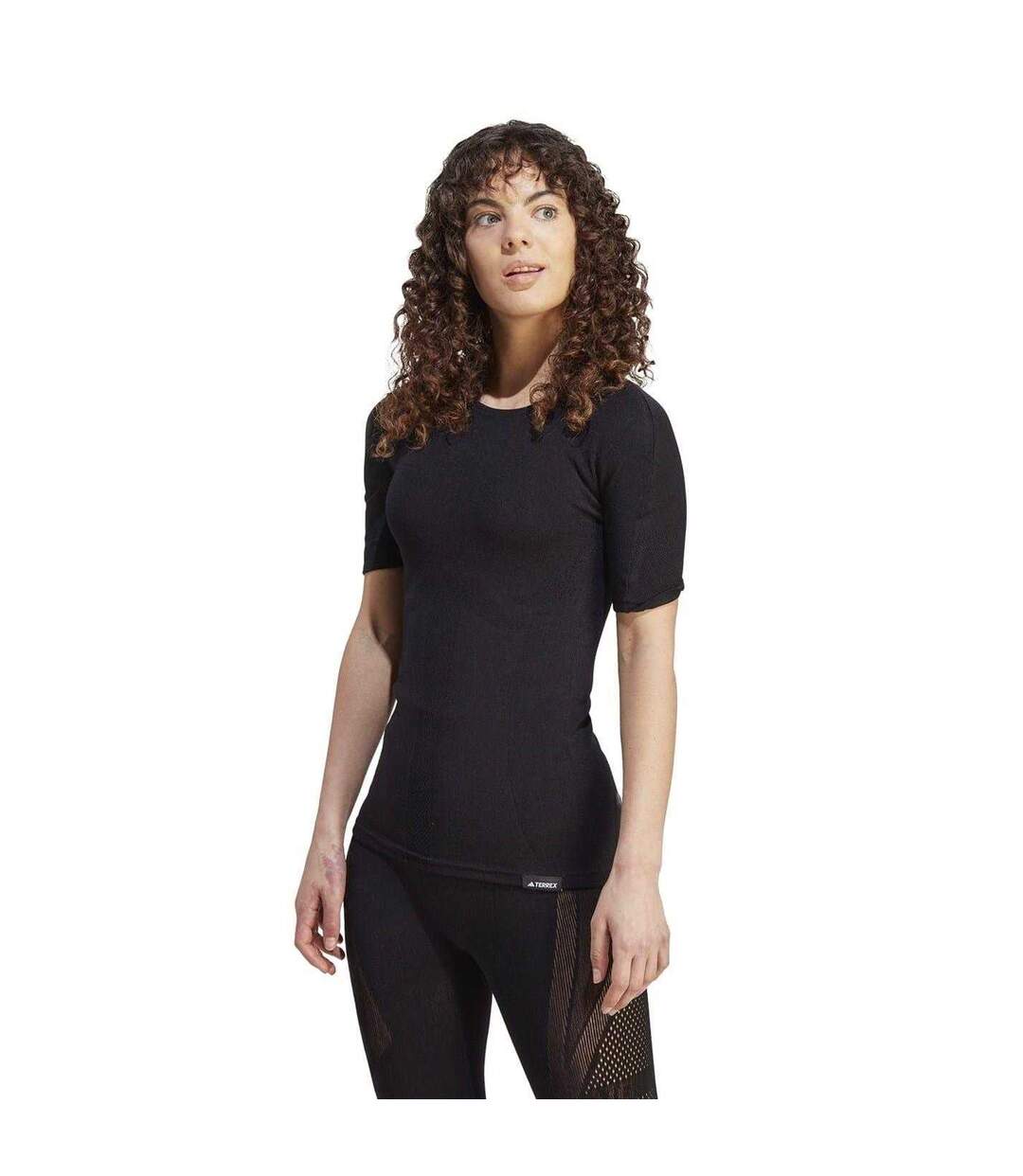 Womens/ladies Terrex Merino Wool Sport T-shirt Black Adidas-4