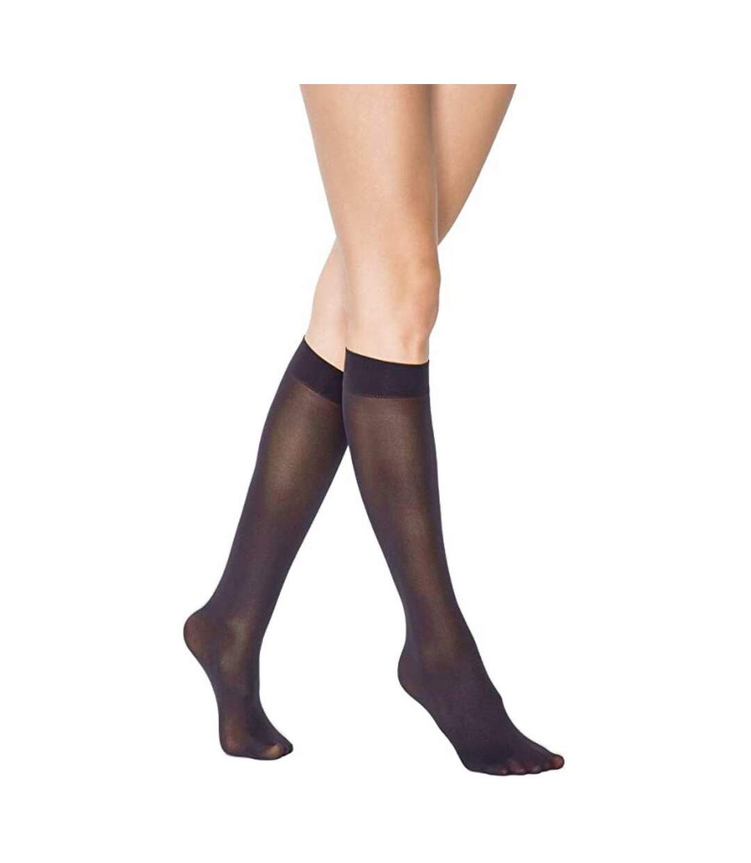 Bas de contention 1 paire femme marron foncé Silky-2