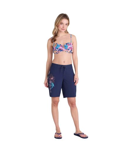 Boardshort Motif/style Floral Nora Femme Bleu Marine Animal