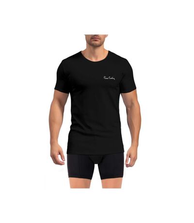 T-shirt homme en col rond avec broderie signature sur la poitrine Pierrecardin