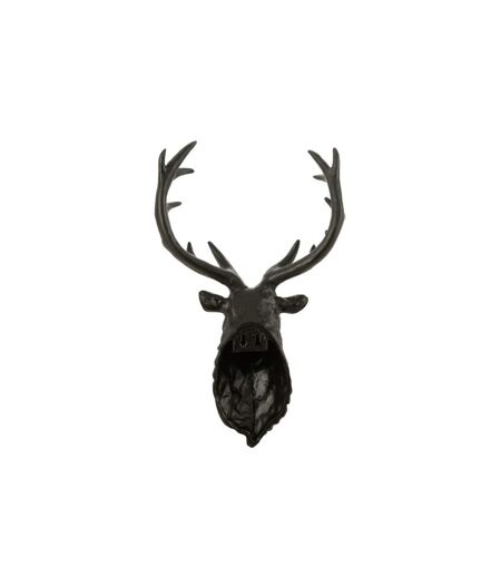 Trophée Mural Déco Tête de Cerf 57cm Noir