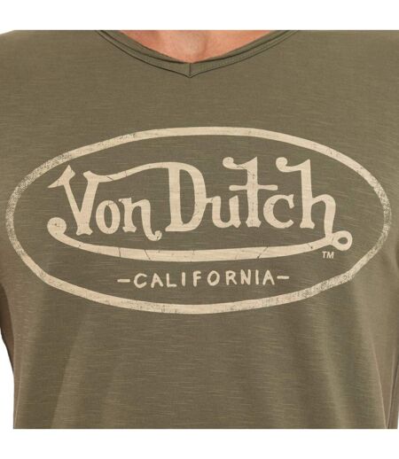 T-shirt homme en jersey col V rouloté imprimé devant Ron Vondutch