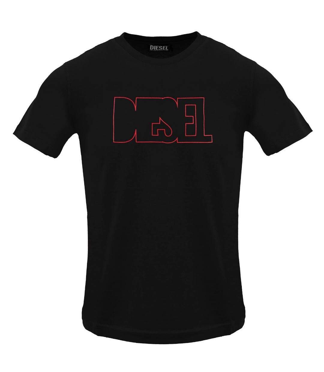 T-shirt Motif/style Contour Du Logo Homme Noir Diesel-1