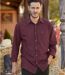Pack of 2 Men's Sunset Canyon Flannel Shirts - Burgundy Beige