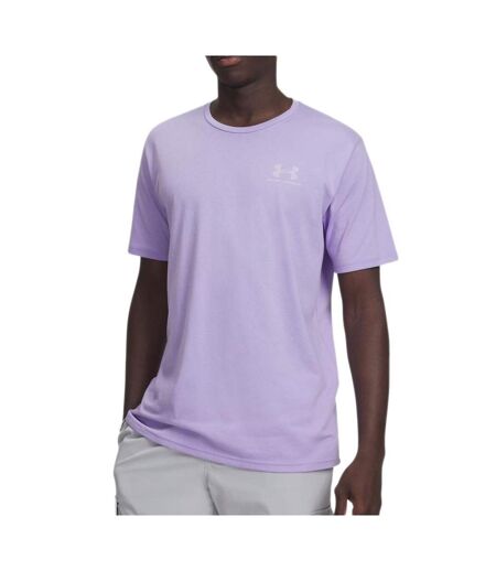 T-shirt violet homme under armour left chest