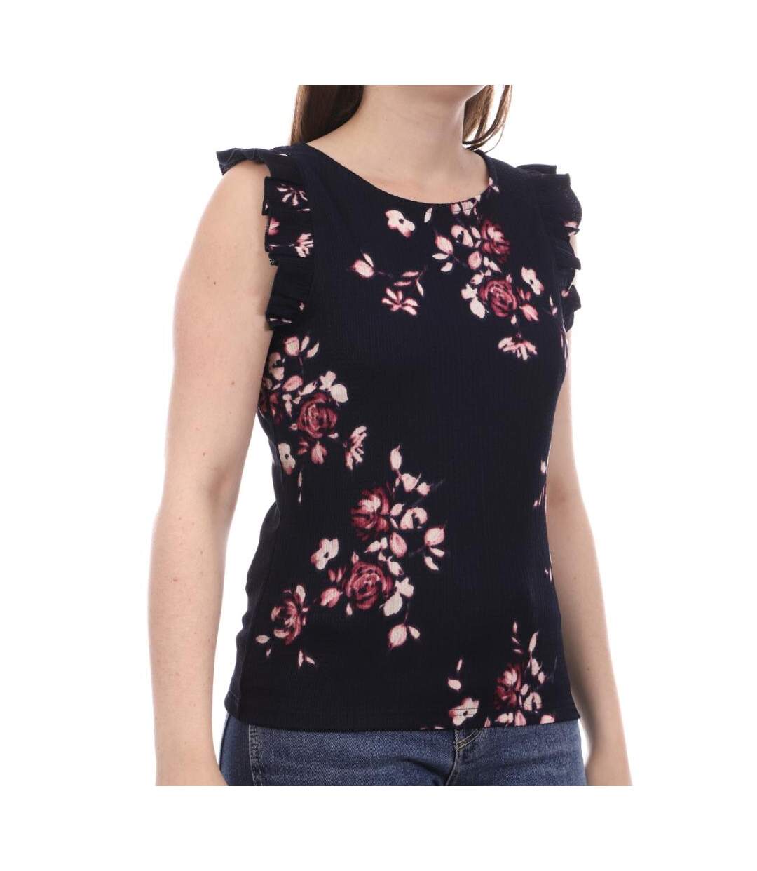 Top Marine/Rose à fleurs Femme Vero Moda Elisa - S-1