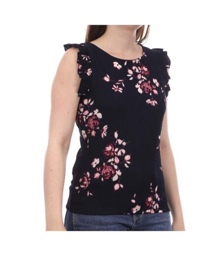 Top Marine/Rose à fleurs Femme Vero Moda Elisa - S