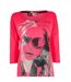 Womens/ladies Brush Stroke 3/4 Sleeve Mini Dress Pink Puma-3