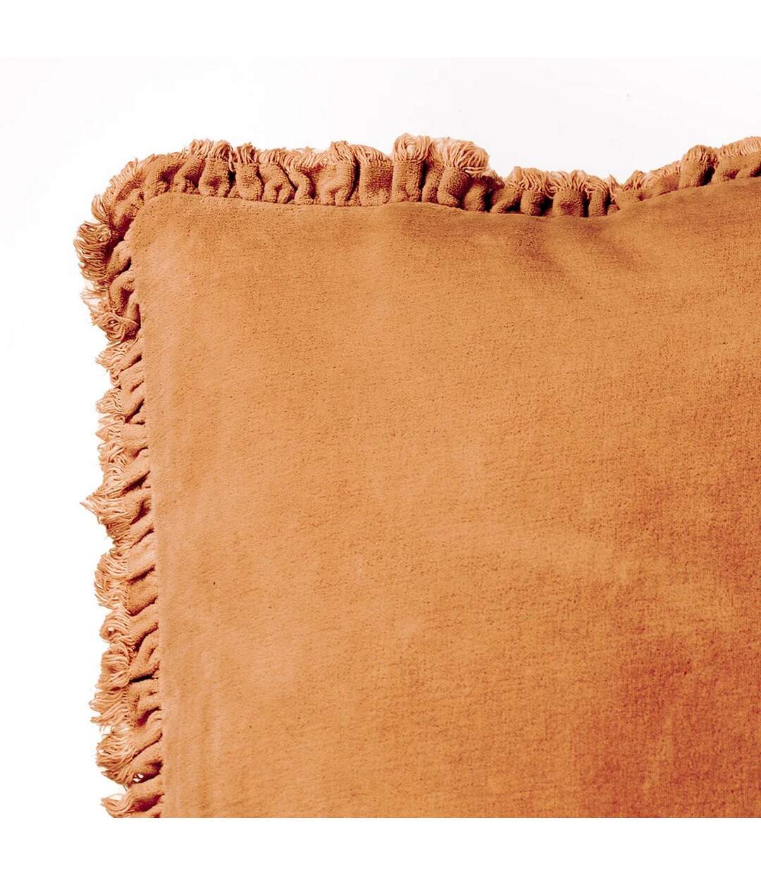 Bertie velvet washed cushion cover 45cm x 45cm rust Yard-4