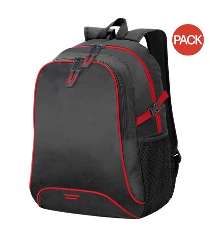 Lot de 2  Osaka sac à dos basique 30 litres taille unique noir/rouge Shugon