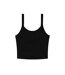 Womens/ladies plain micro-rib spaghetti strap tank top solid black Bella + Canvas-1