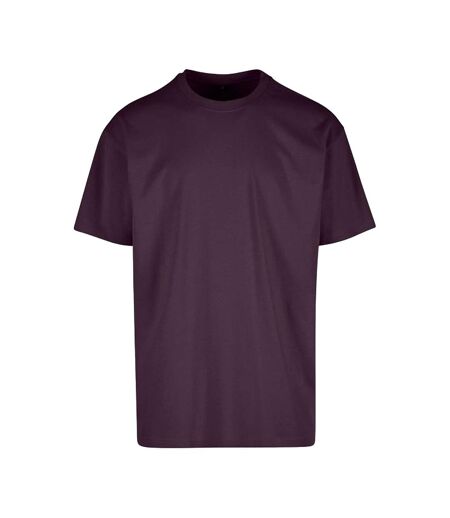 Unisex adults heavy oversized tee plum purple Build Your Brand