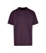 Unisex adults heavy oversized tee plum purple Build Your Brand-1