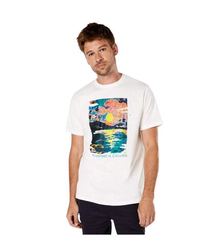 T-shirt adventure is calling homme blanc cassé Maine