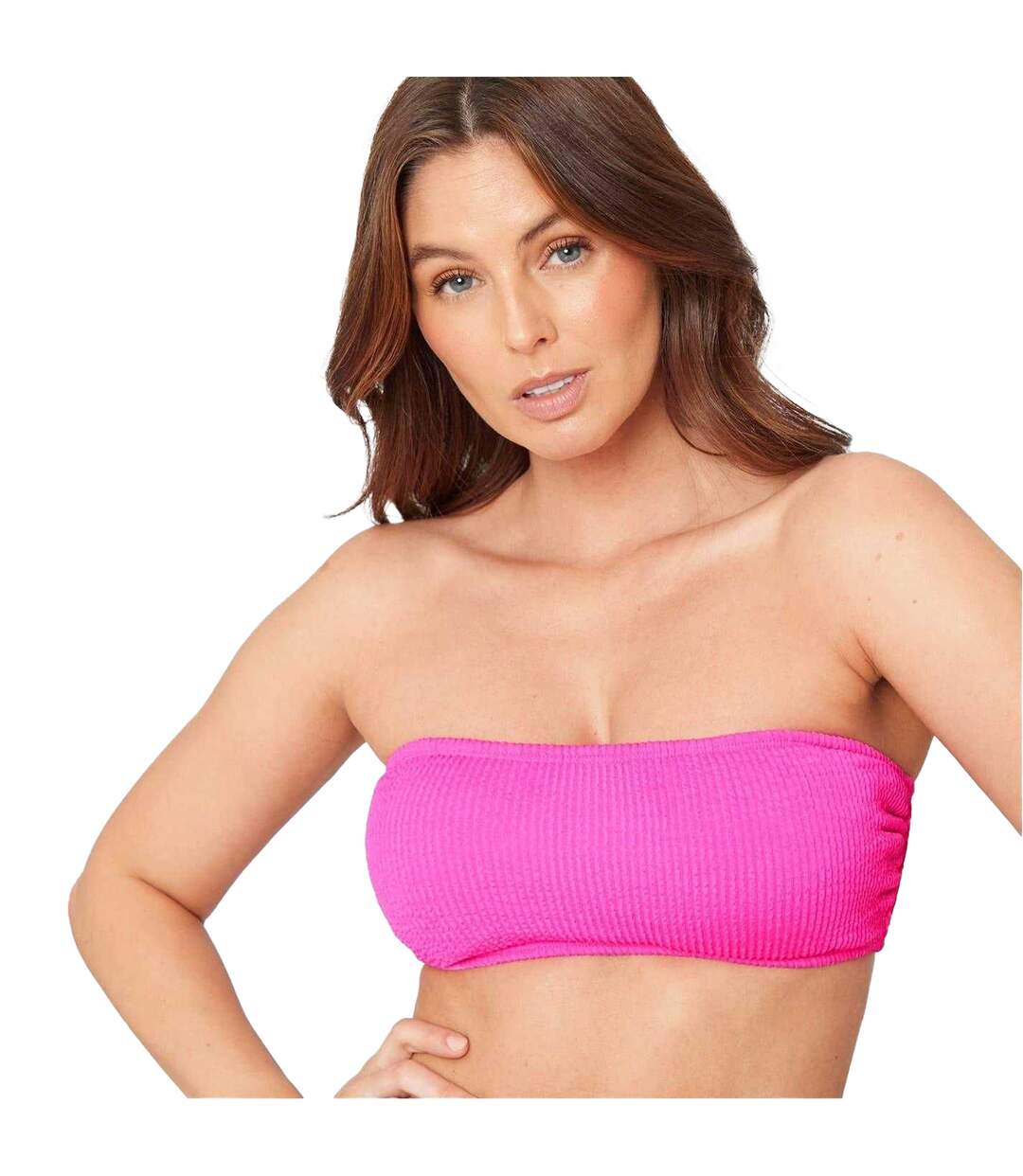 Haut De Maillot De Bain Motif/style Texturé Femme Rose Vif Be You-2