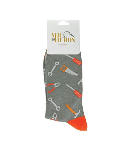 1 Pack Mens Novelty Grey Tools Bamboo Socks