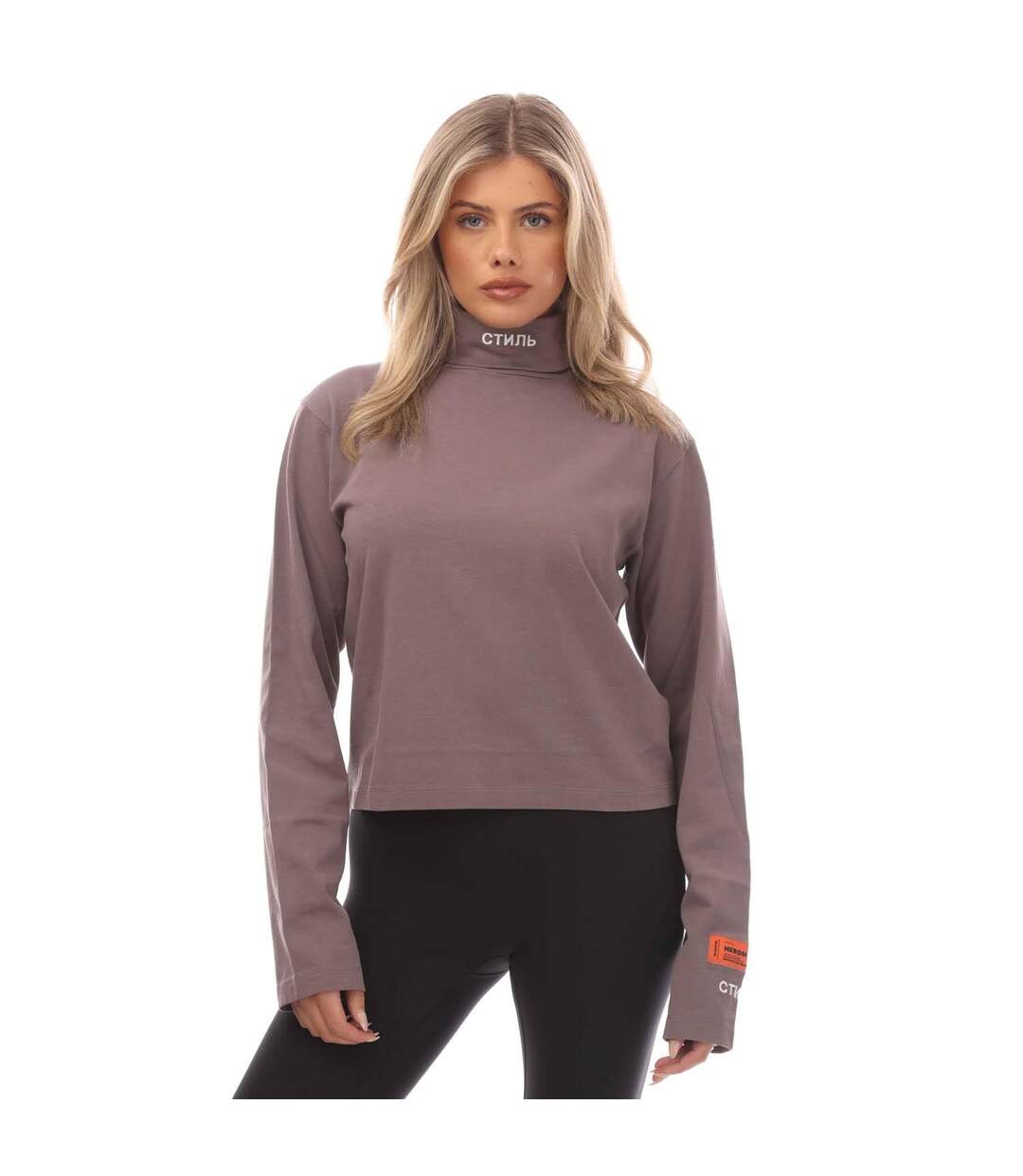 T-shirt Manches Longues Femme Gris-blanc Heron Preston-2