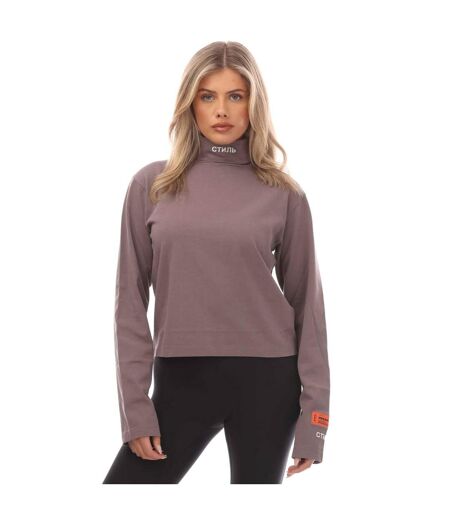 T-shirt Manches Longues Femme Gris-blanc Heron Preston