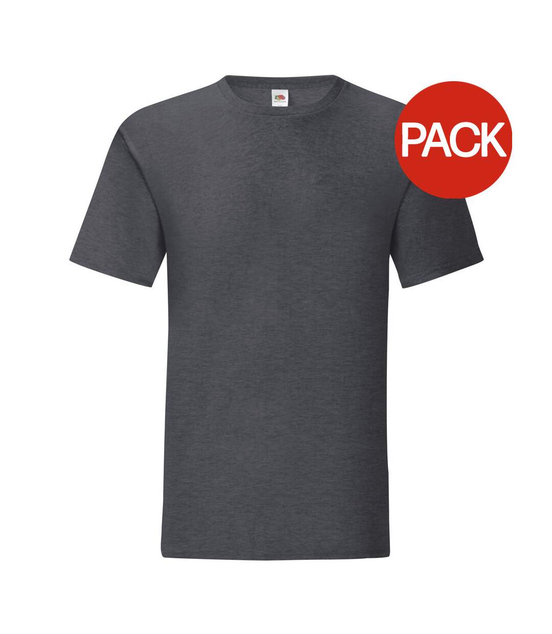 T-shirt iconic hommes gris foncé chiné Fruit of the Loom-1