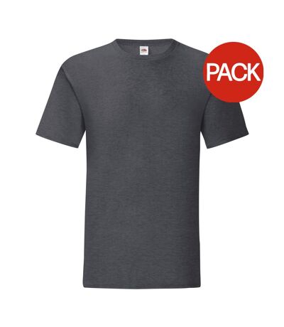 T-shirt iconic hommes gris foncé chiné Fruit of the Loom