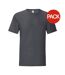 T-shirt iconic hommes gris foncé chiné Fruit of the Loom-1