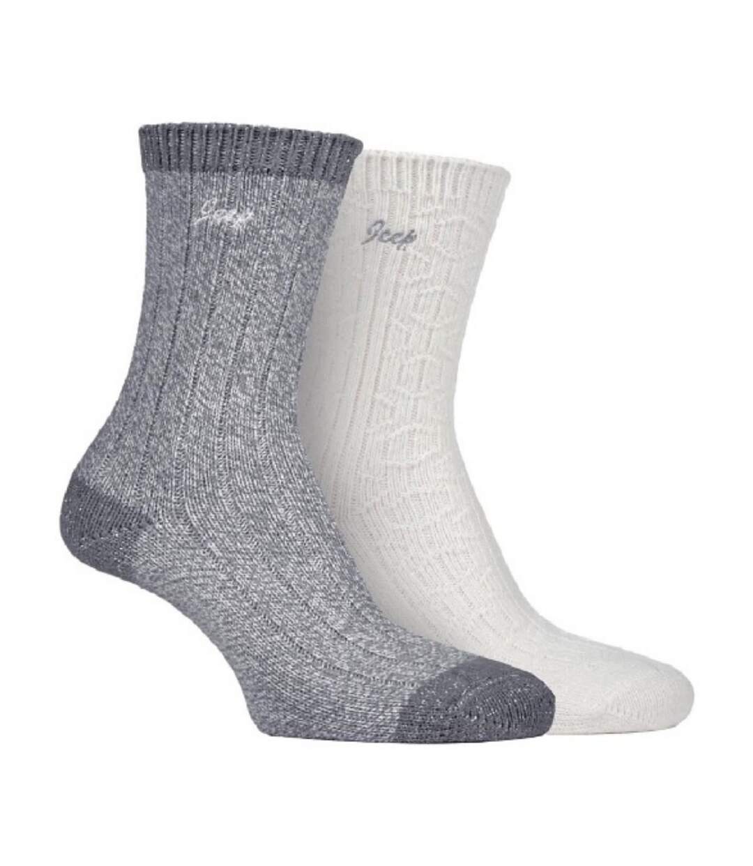 2 Pack Ladies Supersoft Warm Ribbed Thick Hiking Boot Socks-1