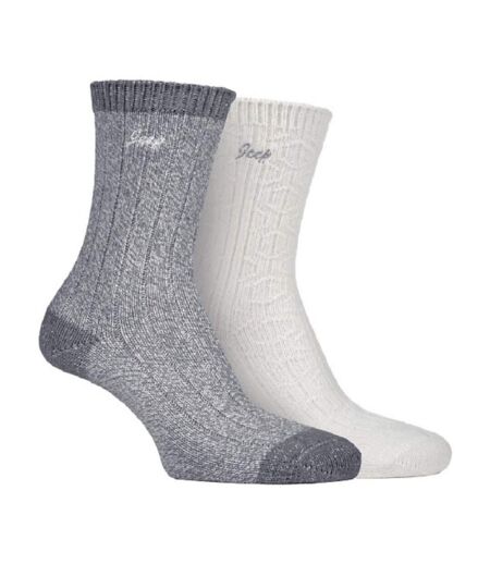 2 Pack Ladies Supersoft Warm Ribbed Thick Hiking Boot Socks