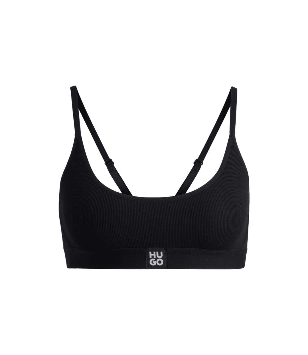 Womens/ladies Logo Modal Stretch Bralette Black Hugo-2