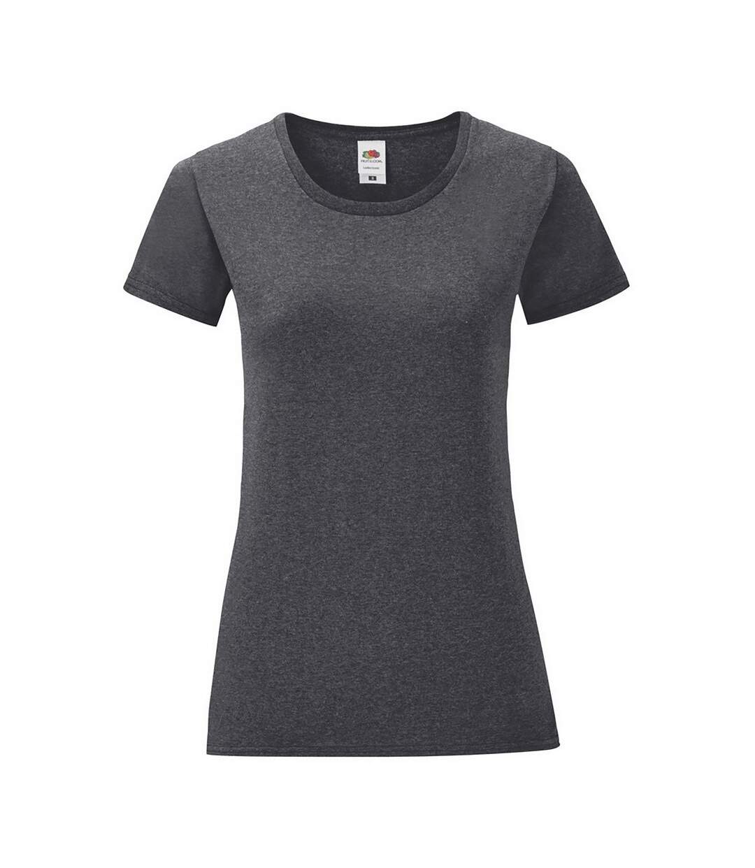 Womens/ladies iconic t-shirt dark heather grey Fruit of the Loom-1