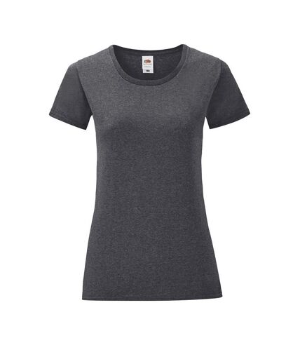Fruit of the Loom Womens/Ladies Iconic T-Shirt (Dark Heather Grey) - UTRW9062
