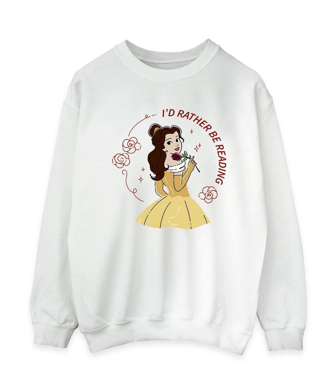 Disney Sweatshirt Femme/Ladies Beauty And The Beast I'd Rather Be Reading (La Belle et la Bête, je préfère lire) (Blanc) - UTBI10444-1