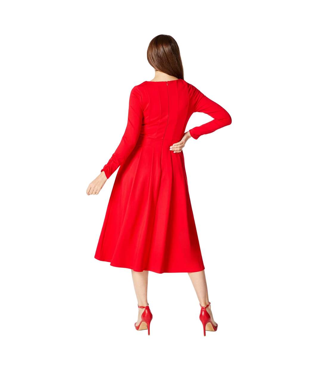 Robe mi-longue femme rouge Principles-2