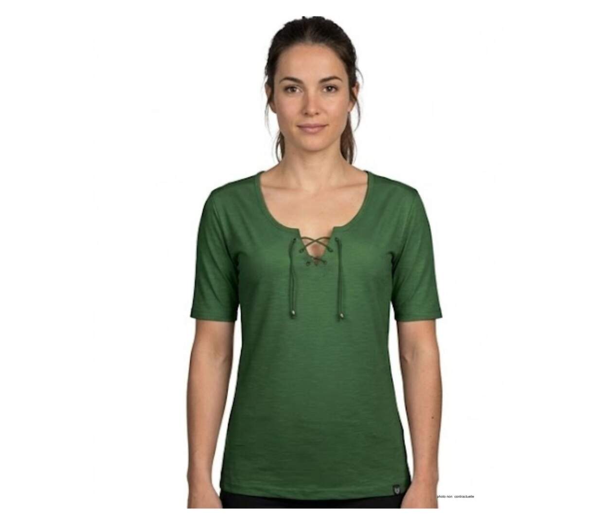 Tee-shirt femme MAYFLOWER DAMOCLES4 kaki : l'élégance des manches 3/4-1