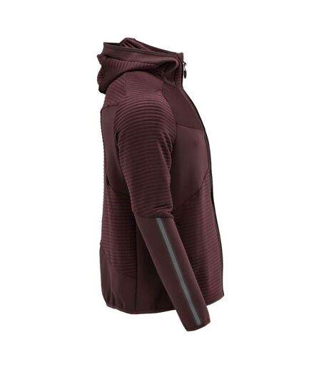 Mens Customised Hooded Fleece Jacket Bordeaux Mascot