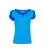 T-shirt Mancherons Motif/style Logo Femme Bleu Aster Babolat-1