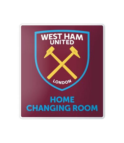 West Ham United FC Official Home Changing Room Sign (Claret/Blue) (One Size) - UTSG11018