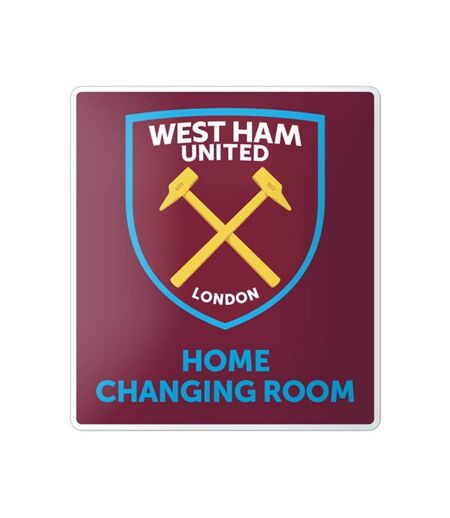 West Ham United FC Official Home Changing Room Sign (Claret/Blue) (One Size)