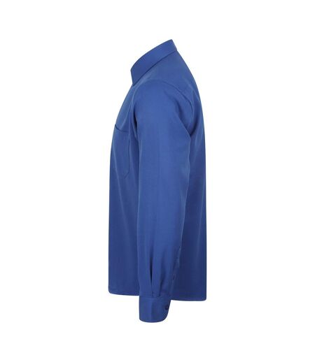 Mens moisture wicking long-sleeved shirt royal blue Henbury