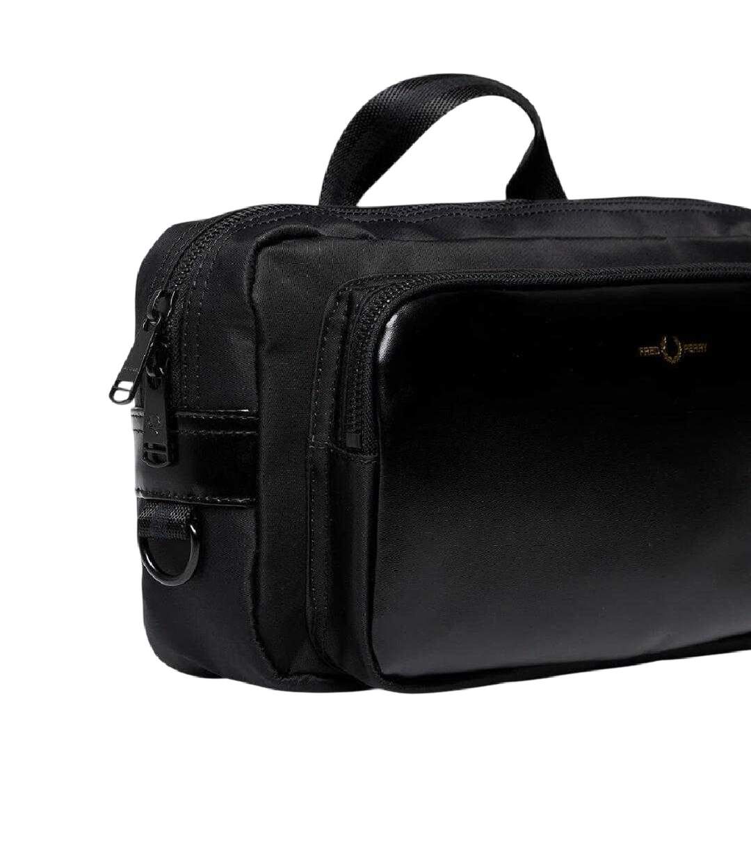 Laurel Wreath Leather Crossbody Bag One Size Black Fred Perry-4