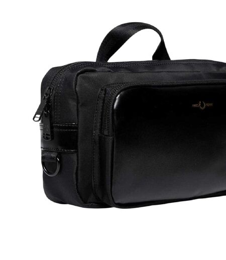 Laurel Wreath Leather Crossbody Bag One Size Black Fred Perry