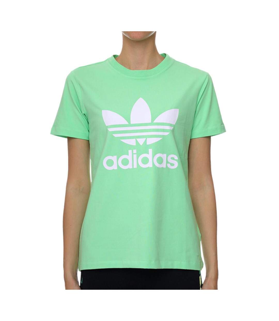 T-shirt Vert Femme Adidas Trefoil - 12A-1